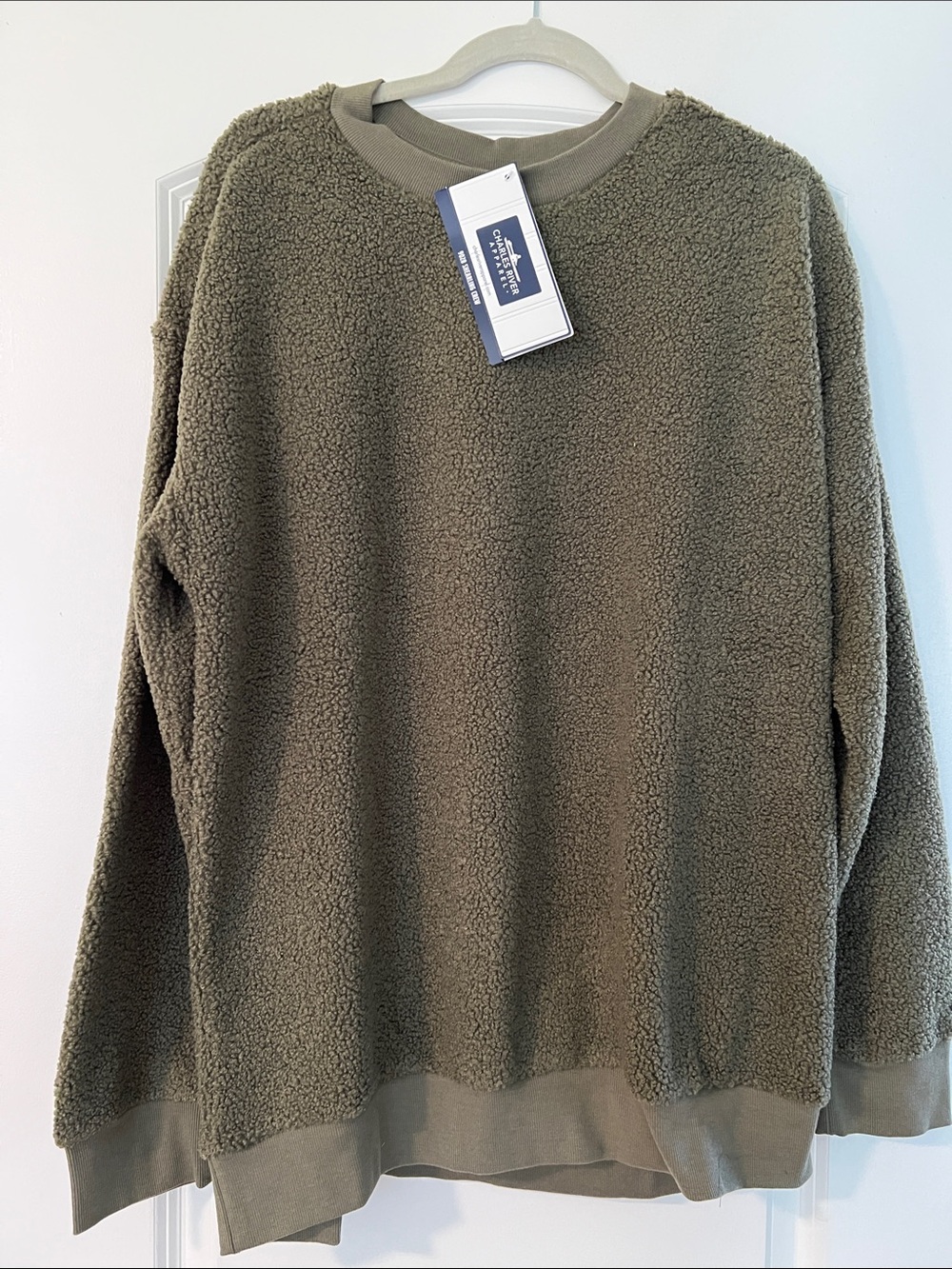 Charles River Apparel Olive Green 9028 Shearling Crew